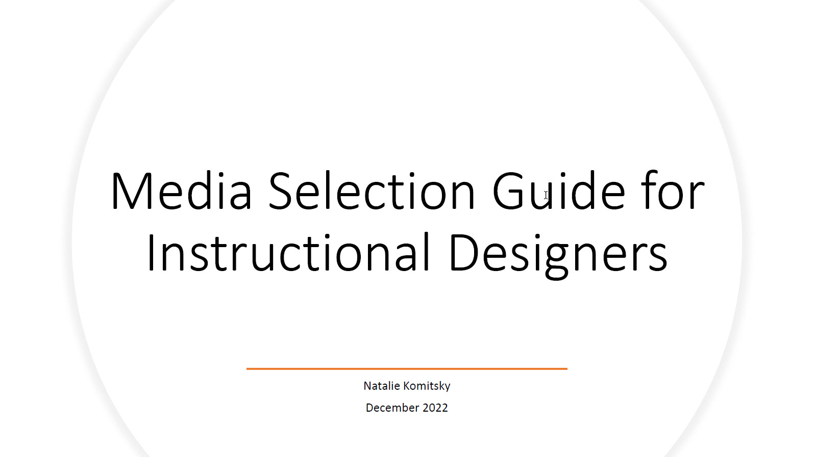 Media Selection Guide for Instructional Designers